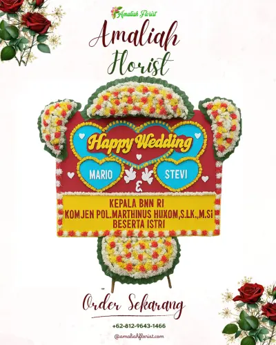 Karangan Papan Bunga Pernikahan di Ciderum